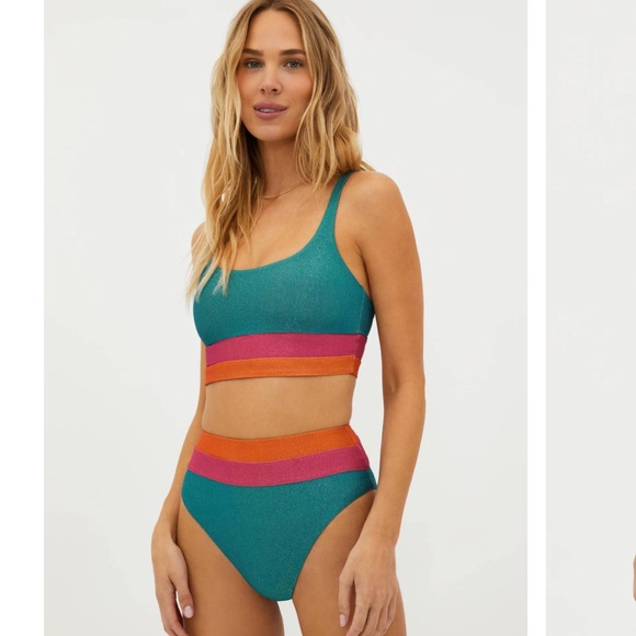 Beach Riot Mackenzie Top and Heidi Bottom in Sorbet Sea - Picture 1 of 3